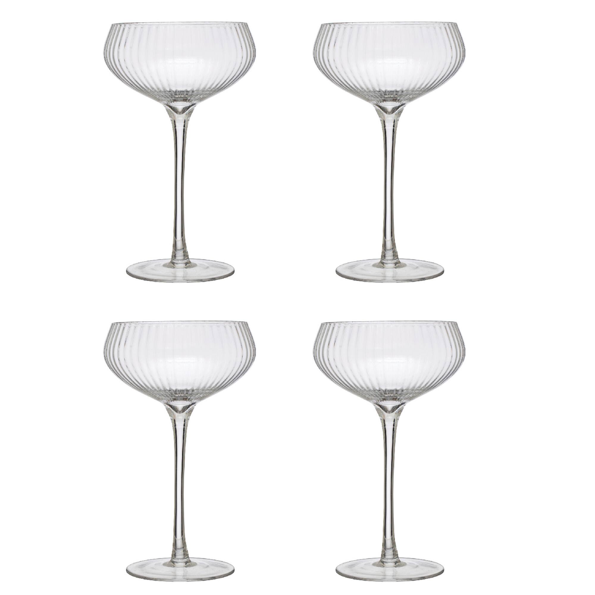 Hello Honey® 8oz. Clear Stemmed Champagne Coupe Glass Set